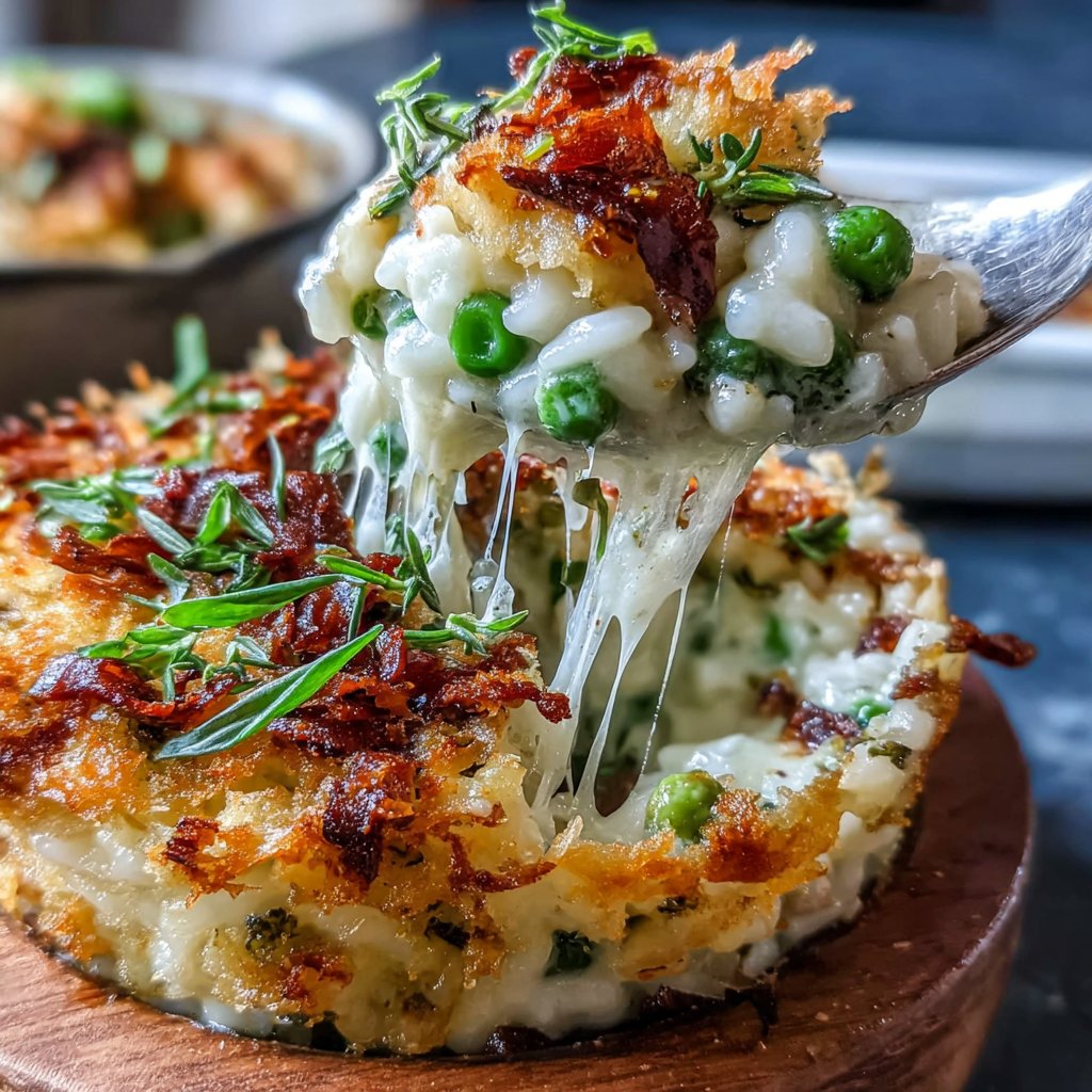 Spring Pea Risotto Bake