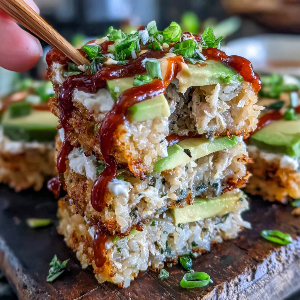 Tuna Rice Cake Stack